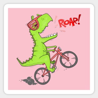 Dinosaur on the bicycle Sticker